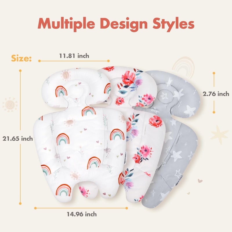 UPPERKIDS Mamaroo Infant Insert Compatible with 4moms Mamaroo & RockaRoo Swing, Mamaroo Newborn Insert with Enlarged Head & Body Support Cushion, Reversible Design, Breathable Soft Fabric with Rainbow - Image 5